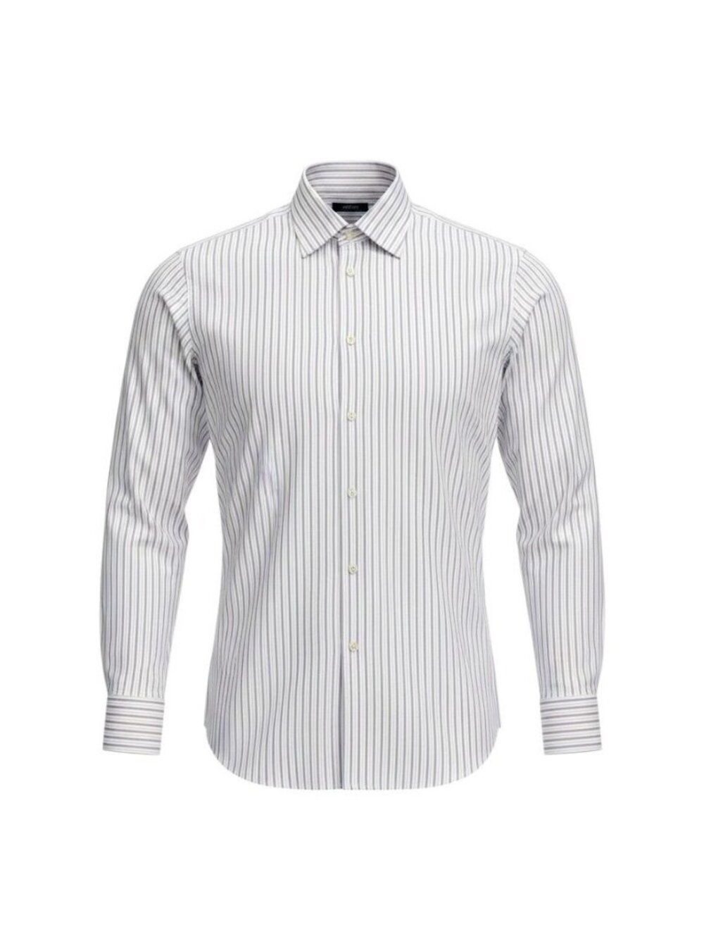 Hugo Boss Mens Striped Long Sleeve Dress Shirt 16 32/33 White & Lavender